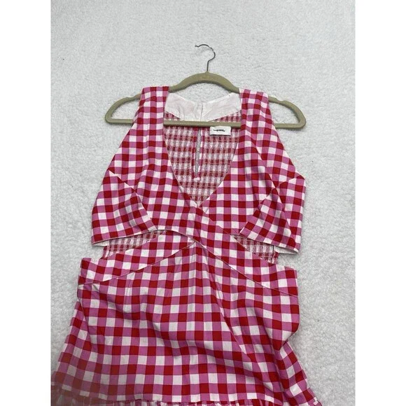Anthropologie S/W/F Maxi Dress Pink Cross Cut Drop Waist Preppy Vacay Sz XL New